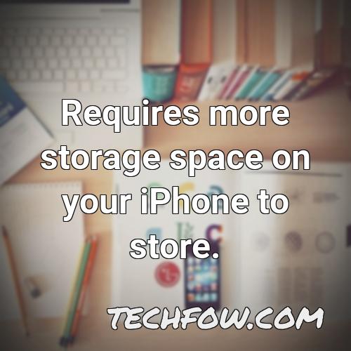 requires more storage space on your iphone to store