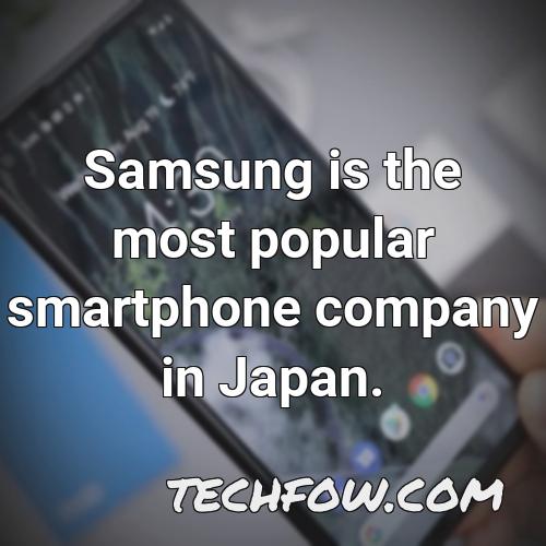 samsung is the most popular smartphone company in japan