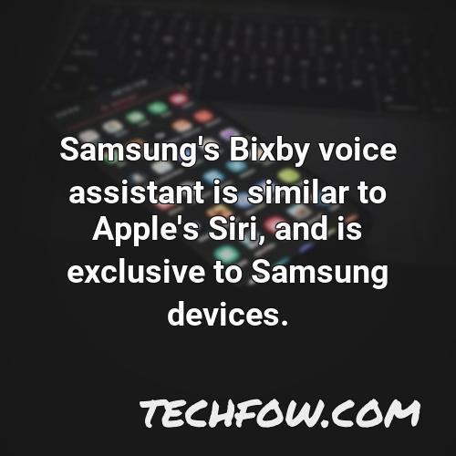 samsung s bixby voice assistant is similar to apple s siri and is exclusive to samsung devices