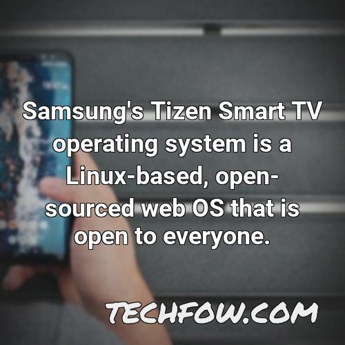 samsung s tizen smart tv operating system is a linux based open sourced web os that is open to everyone