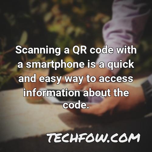 scanning a qr code with a smartphone is a quick and easy way to access information about the code
