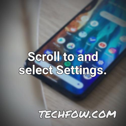 scroll to and select settings 6