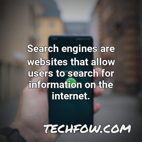 search engines are websites that allow users to search for information on the internet