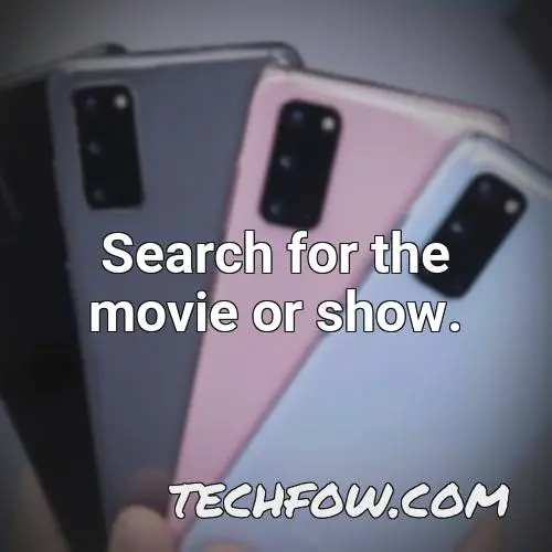 search for the movie or show