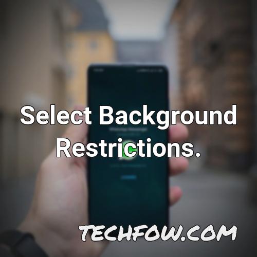 select background restrictions