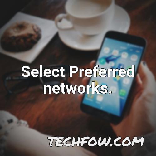 select preferred networks