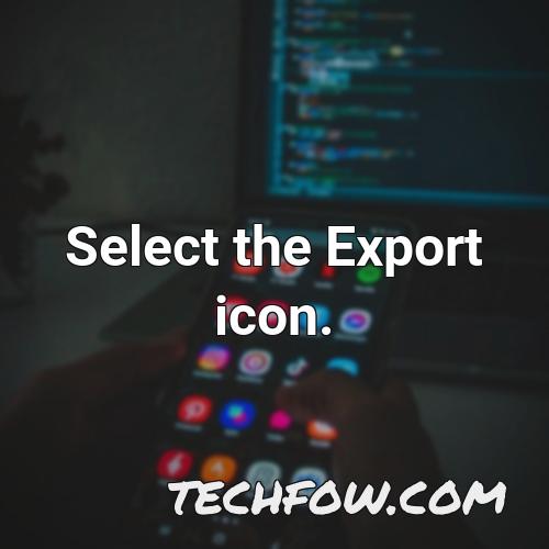 select the export icon