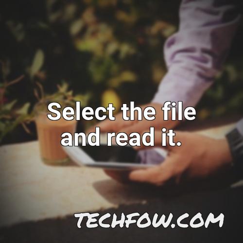 select the file and read it