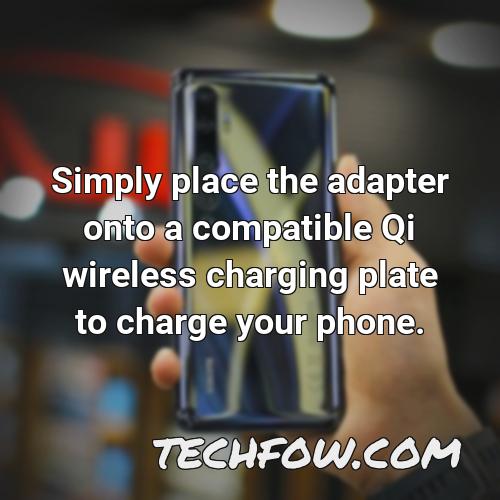 simply place the adapter onto a compatible qi wireless charging plate to charge your phone