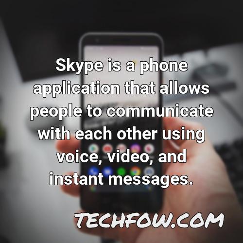 skype is a phone application that allows people to communicate with each other using voice video and instant messages