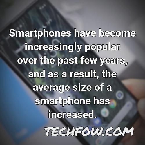 smartphones have become increasingly popular over the past few years and as a result the average size of a smartphone has increased