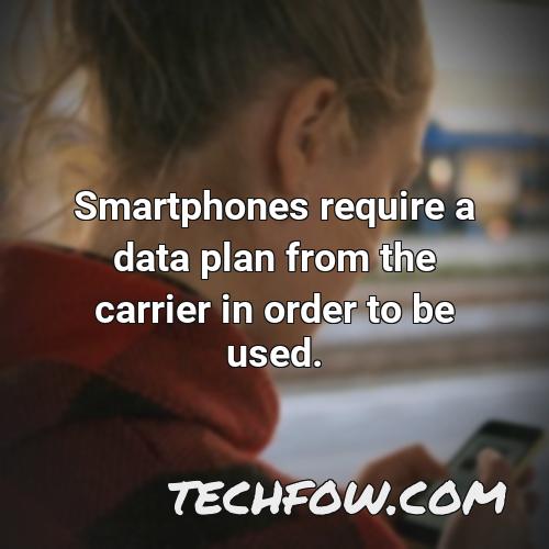 smartphones require a data plan from the carrier in order to be used