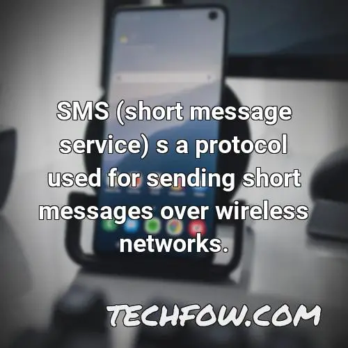 sms short message service s a protocol used for sending short messages over wireless networks
