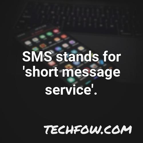 sms stands for short message service