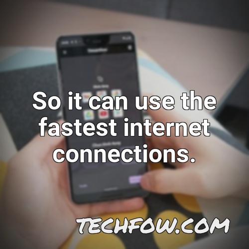 so it can use the fastest internet connections