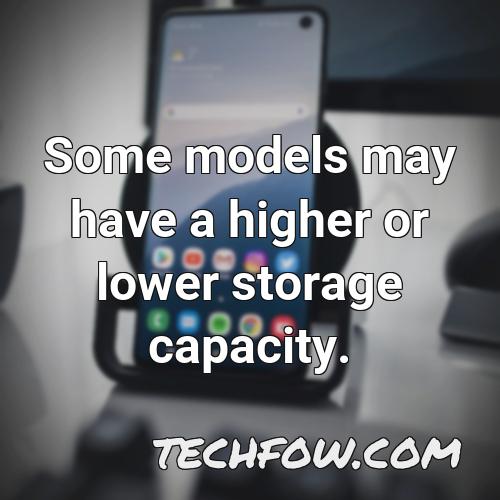 some models may have a higher or lower storage capacity