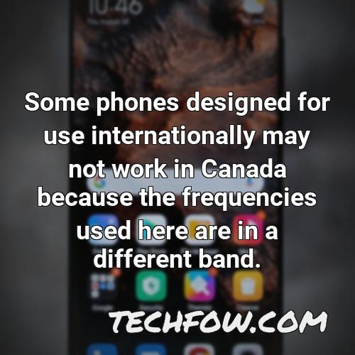 some phones designed for use internationally may not work in canada because the frequencies used here are in a different band