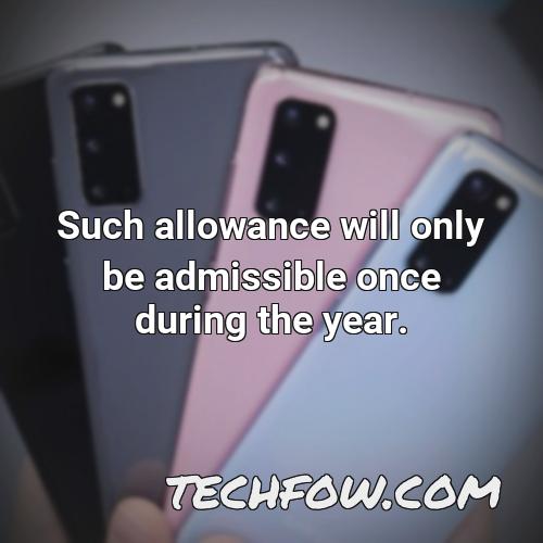 such allowance will only be admissible once during the year