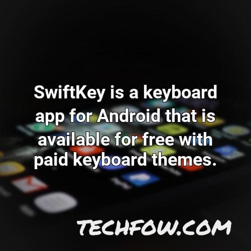 swiftkey is a keyboard app for android that is available for free with paid keyboard themes