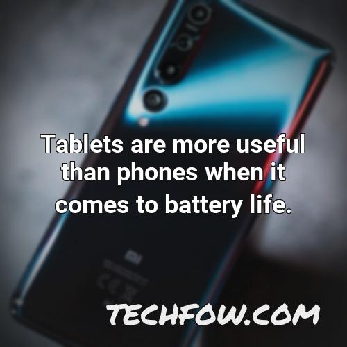 tablets are more useful than phones when it comes to battery life
