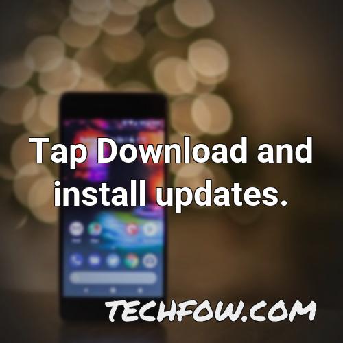 tap download and install updates