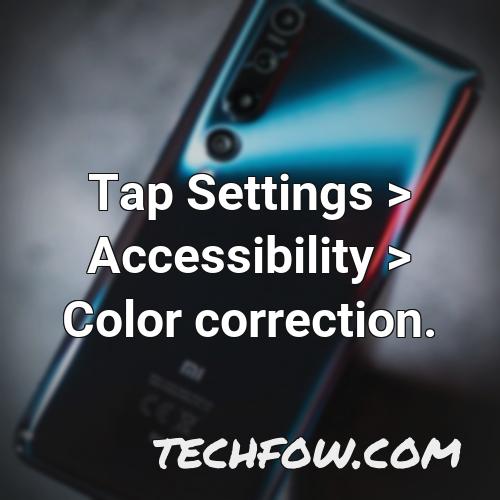 tap settings accessibility color correction