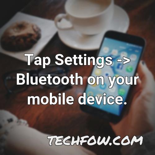 tap settings bluetooth on your mobile device