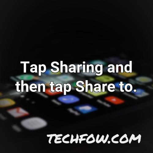tap sharing and then tap share to