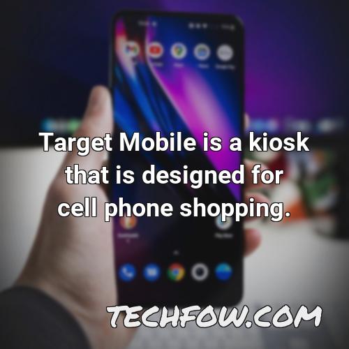 target mobile is a kiosk that is designed for cell phone shopping