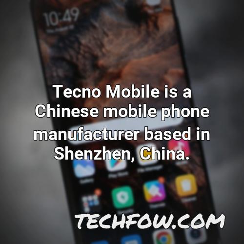 tecno mobile is a chinese mobile phone manufacturer based in shenzhen china 1