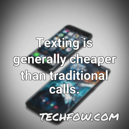 texting is generally cheaper than traditional calls