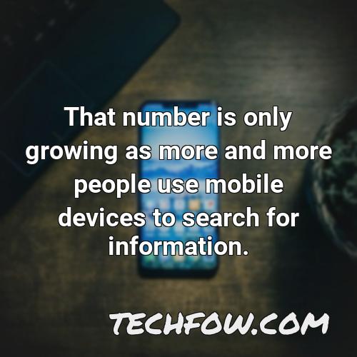 that number is only growing as more and more people use mobile devices to search for information