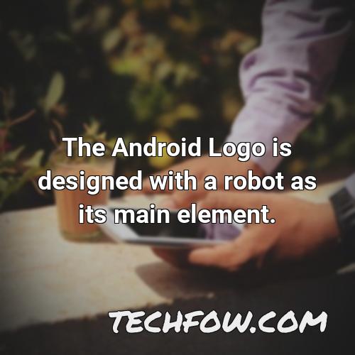 the android logo is designed with a robot as its main element