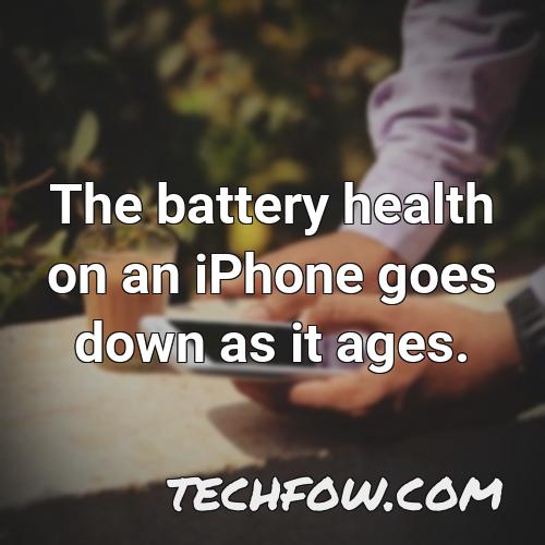 the battery health on an iphone goes down as it ages