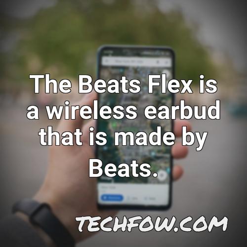 the beats flex is a wireless earbud that is made by beats