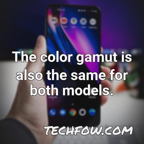 the color gamut is also the same for both models