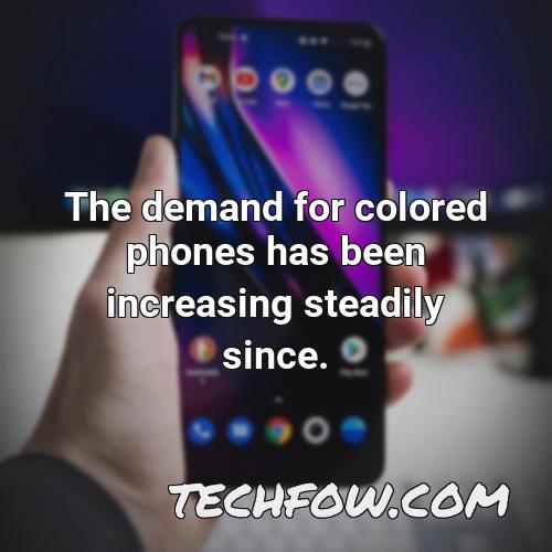 the demand for colored phones has been increasing steadily since