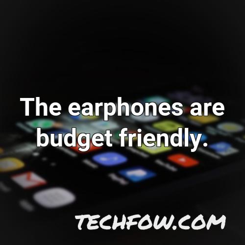the earphones are budget friendly