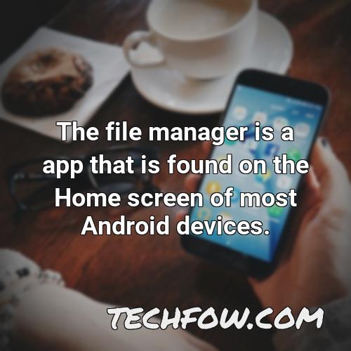 the file manager is a app that is found on the home screen of most android devices