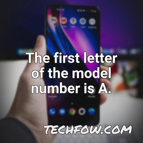 the first letter of the model number is a