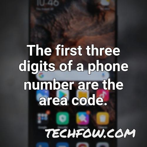 the first three digits of a phone number are the area code