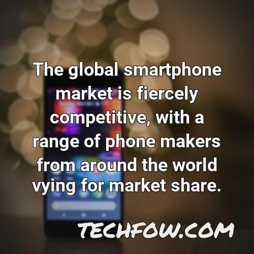 the global smartphone market is fiercely competitive with a range of phone makers from around the world vying for market share