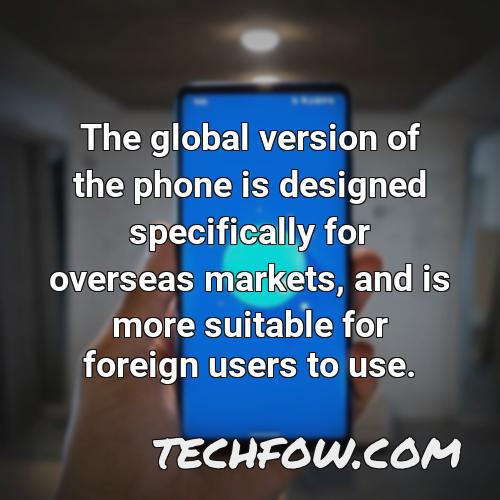 the global version of the phone is designed specifically for overseas markets and is more suitable for foreign users to use