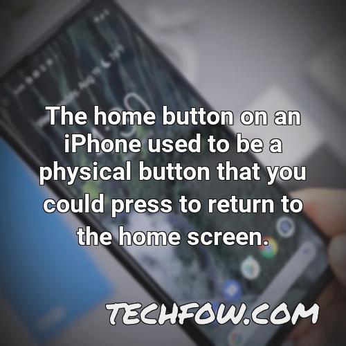 the home button on an iphone used to be a physical button that you could press to return to the home screen 1