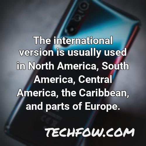 the international version is usually used in north america south america central america the caribbean and parts of europe