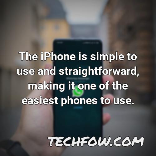 the iphone is simple to use and straightforward making it one of the easiest phones to use