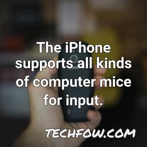 the iphone supports all kinds of computer mice for input 1