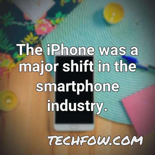the iphone was a major shift in the smartphone industry