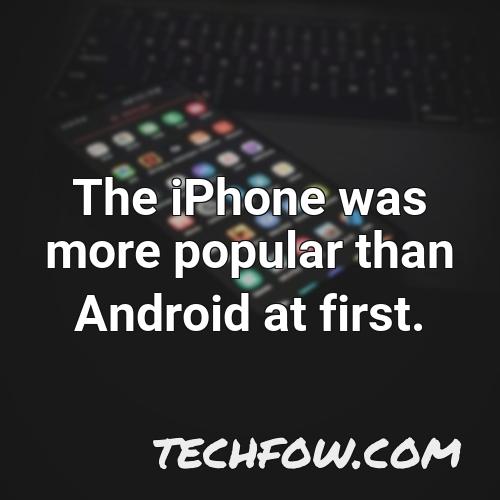 the iphone was more popular than android at first
