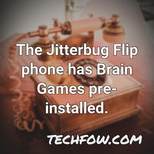 the jitterbug flip phone has brain games pre installed